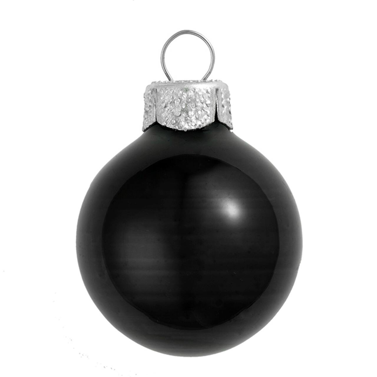 Whitehurst 12ct. 4" Black Shiny Glass Ball Ornaments